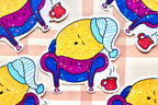 'Sleepy Lemon' Die Cut Sticker