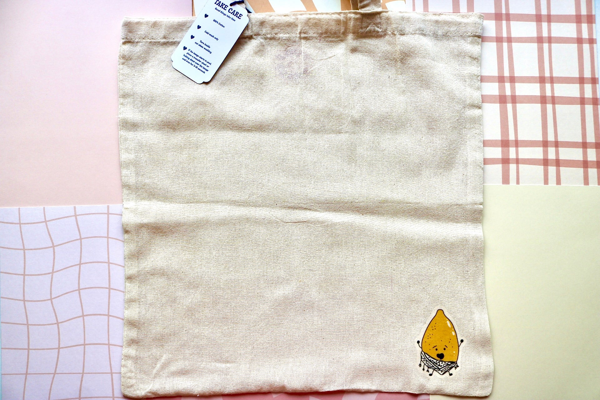 'Lemon Keffiyeh' Tote Bag