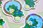 'Broccoli in the mirror' Die Cut Sticker
