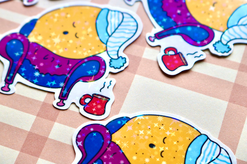 'Sleepy Lemon' Die Cut Sticker