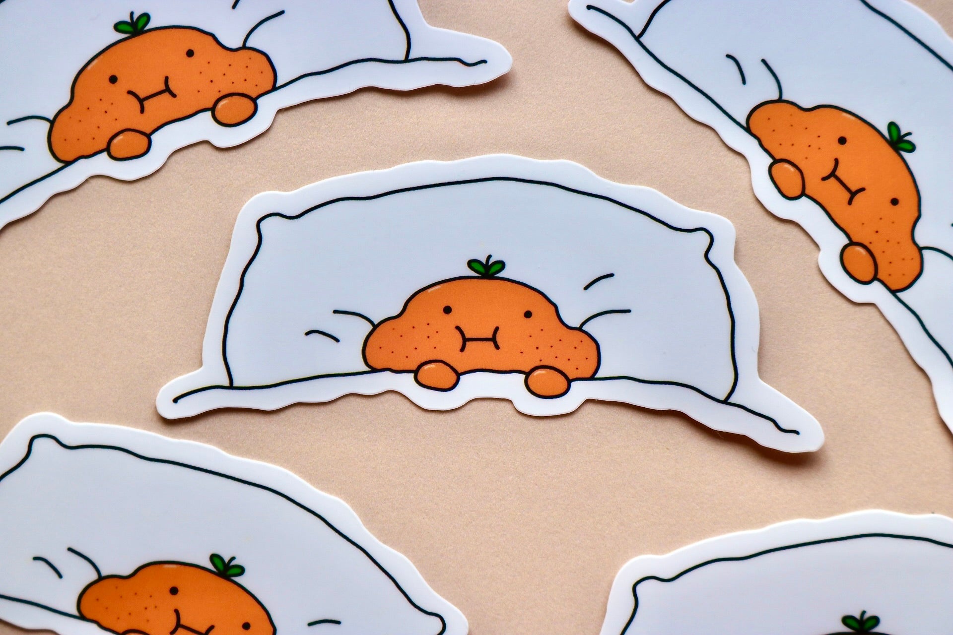 'Cosy Orange' Die Cut Sticker
