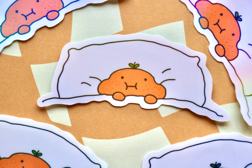 'Cosy Orange' Die Cut Sticker