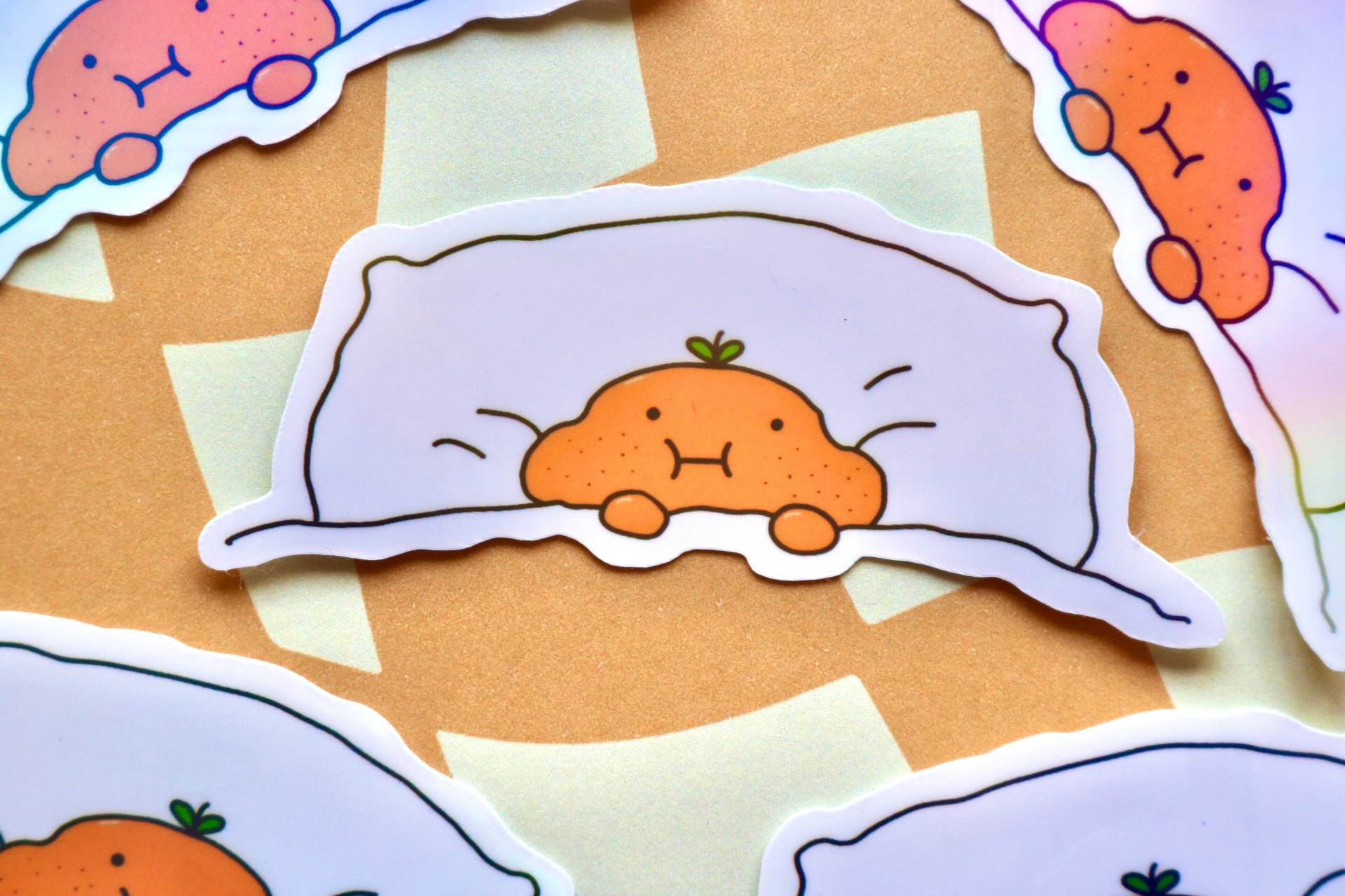 'Cosy Orange' Die Cut Sticker