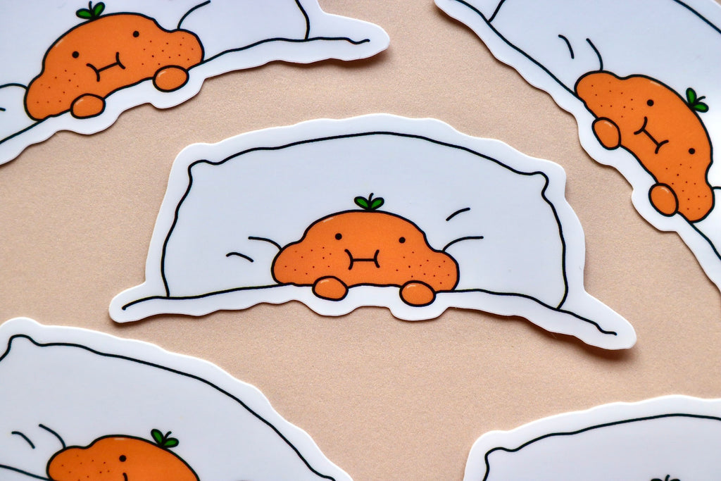 'Cosy Orange' Die Cut Sticker