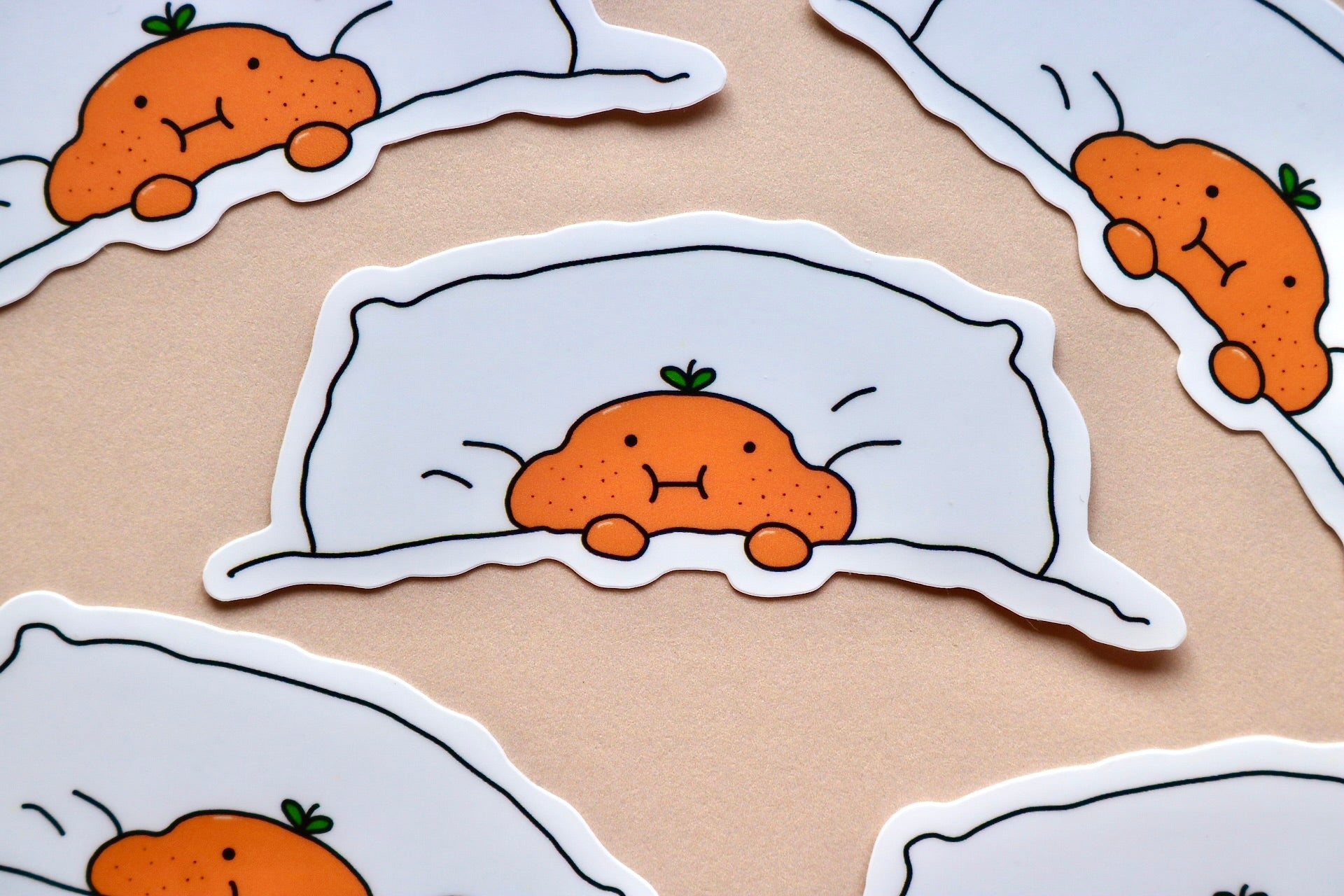 'Cosy Orange' Die Cut Sticker