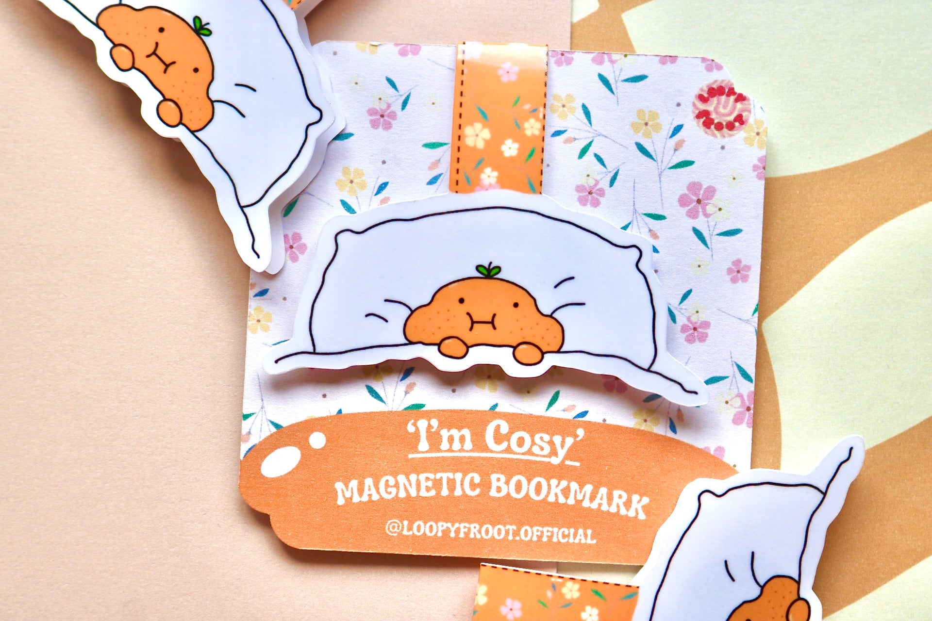 'Cosy Orange' Magnetic Bookmark
