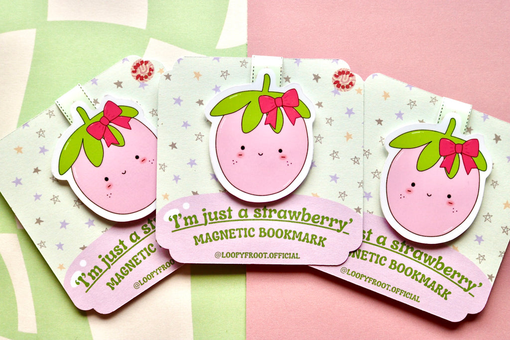 'Im Just A Strawberry' Magnetic Bookmark