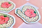 'Cold Strawberry' Die Cut Sticker