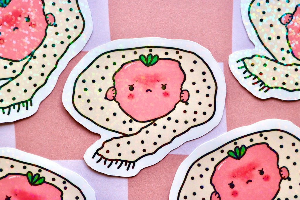 'Cold Strawberry' Die Cut Sticker
