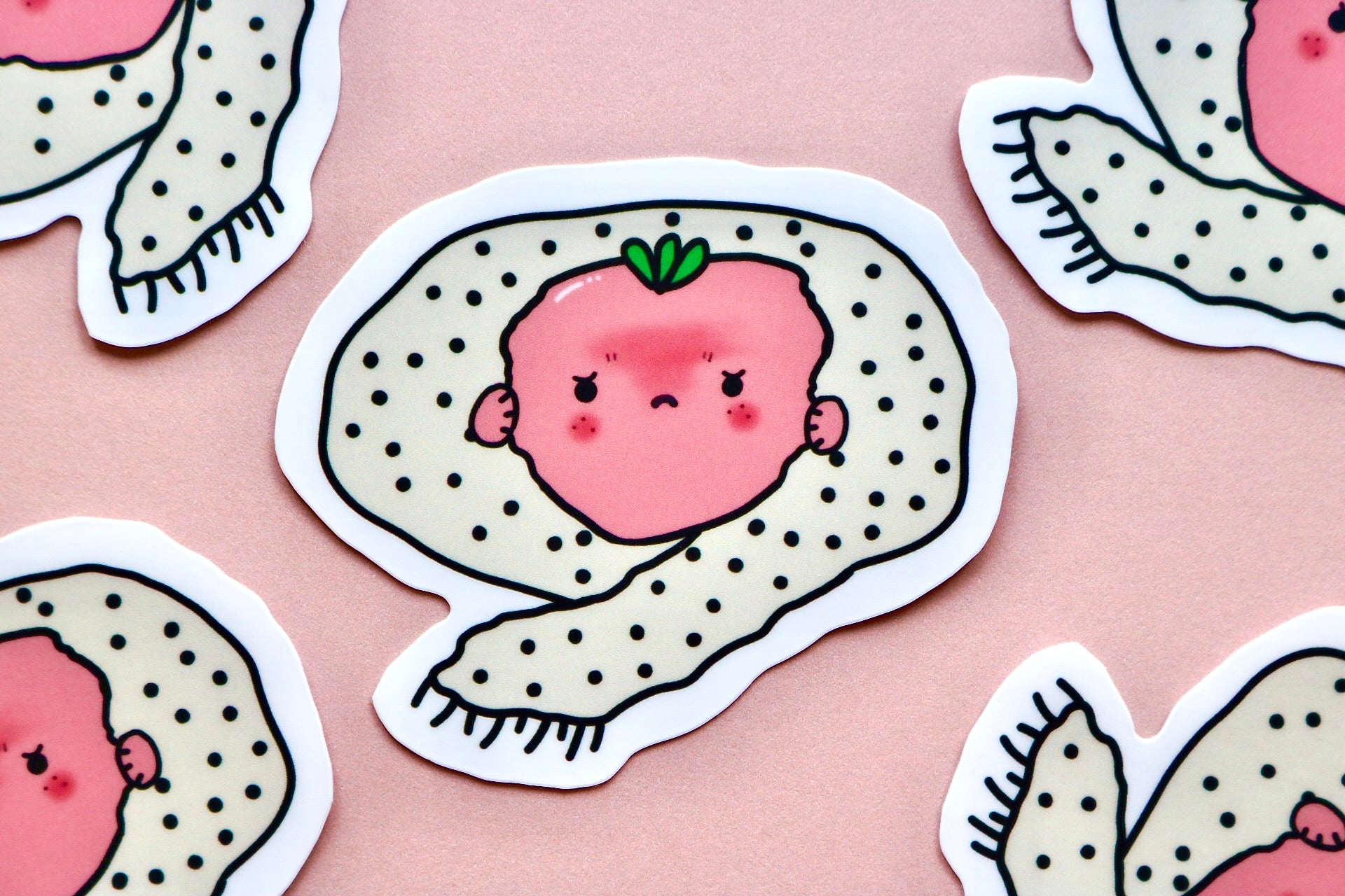 'Cold Strawberry' Die Cut Sticker