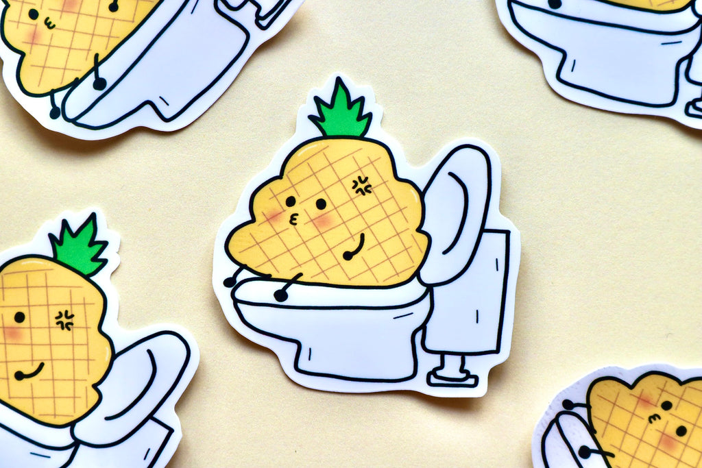 'Pineapple on Toilet' Die Cut Sticker