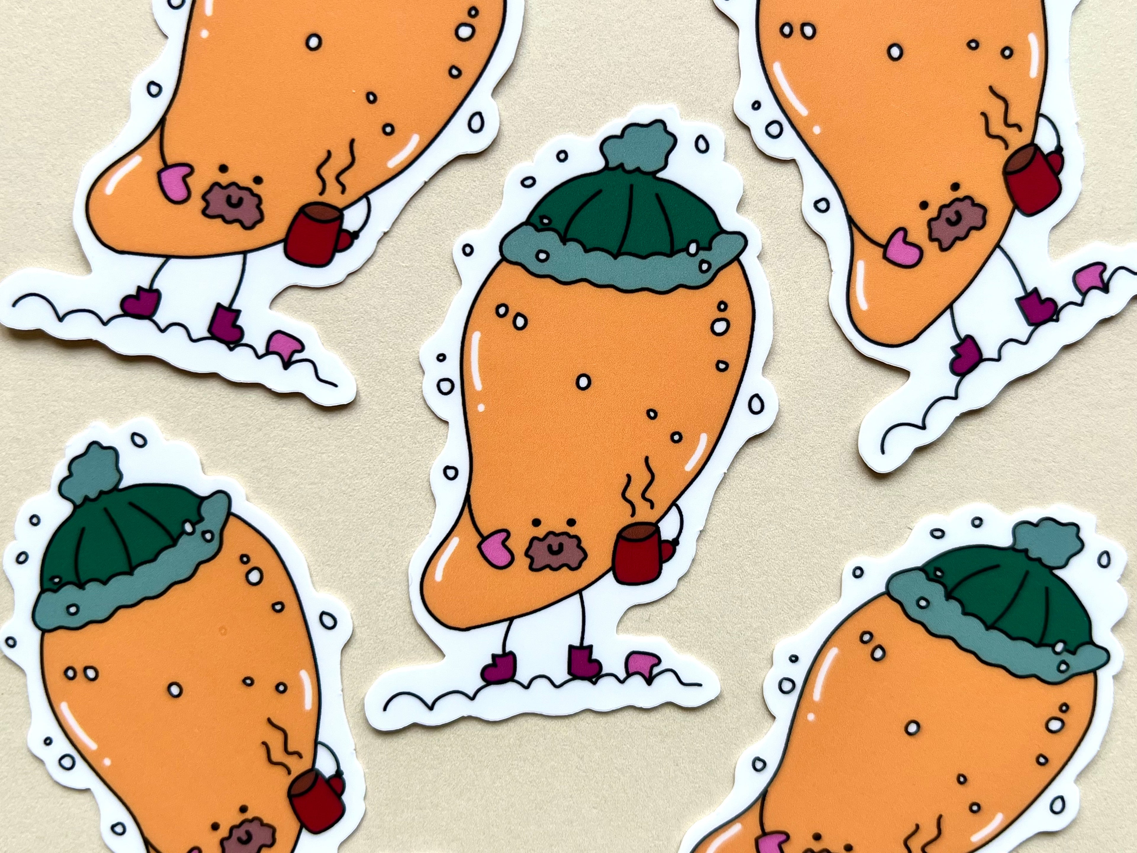 'Hot Chocolate Mango' Die Cut Sticker